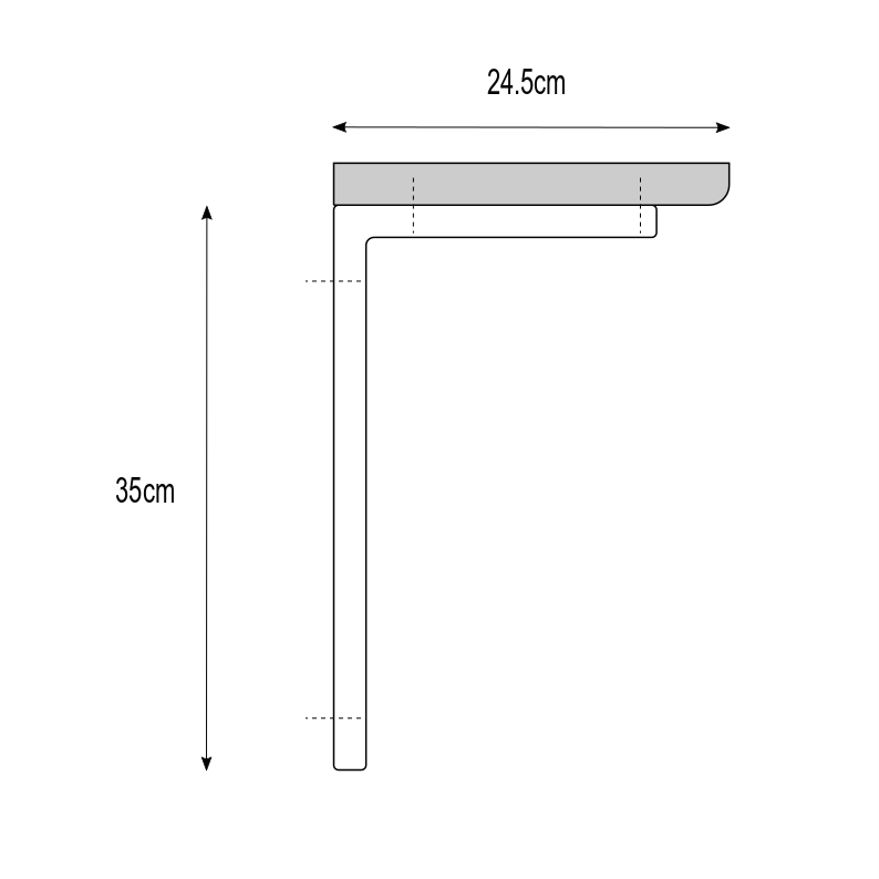 wall mount table | large white bracket + oak shelf