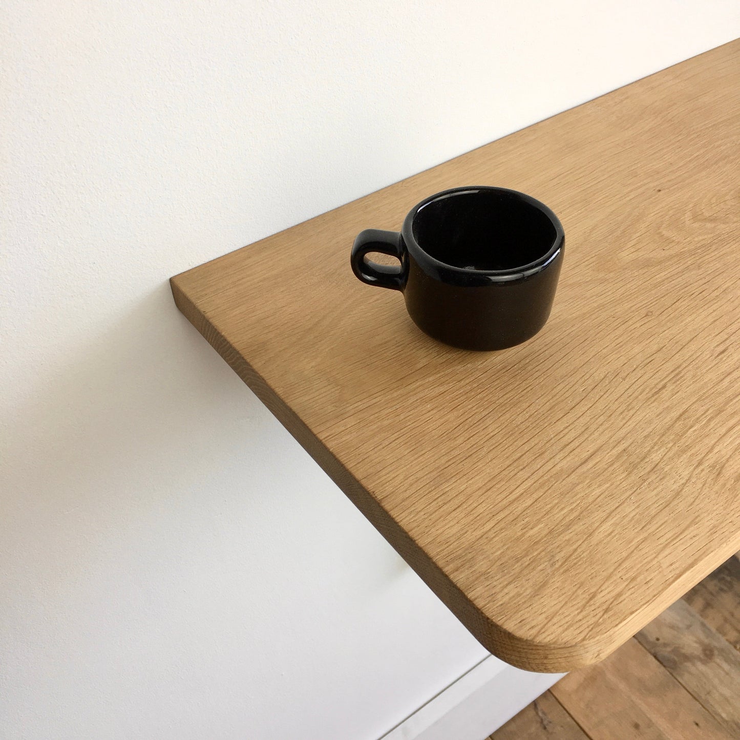 wall mount table | large white bracket + oak shelf