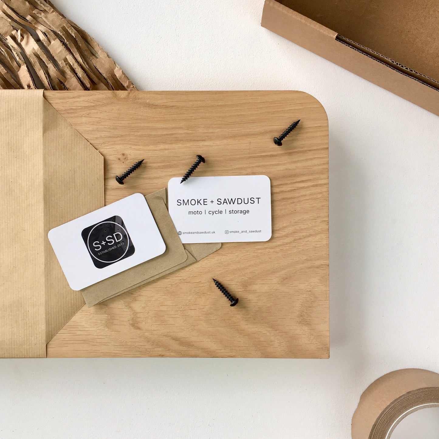 wall mount table | large white bracket + oak shelf