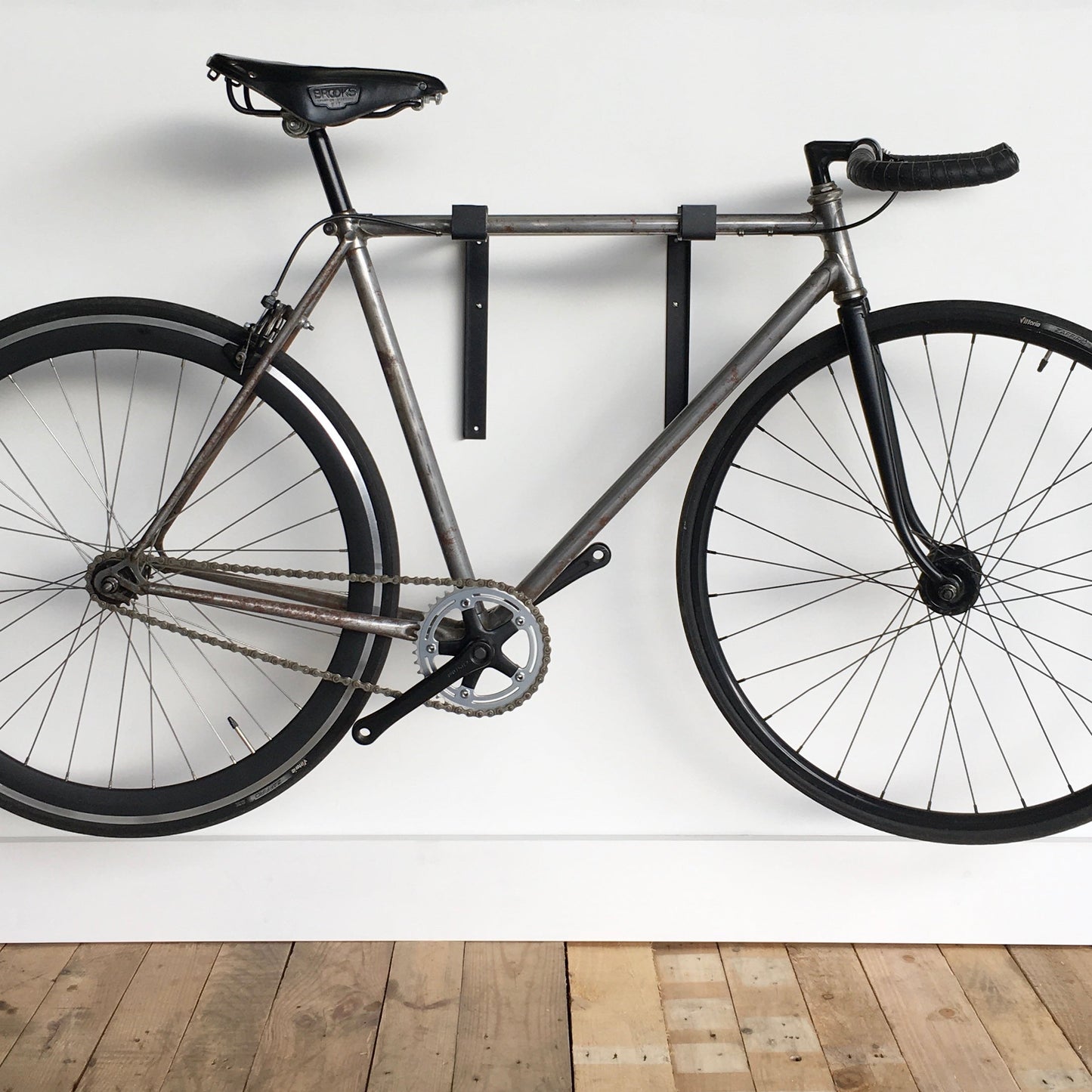 cycle wall hanger | grey gallows + oak shelf